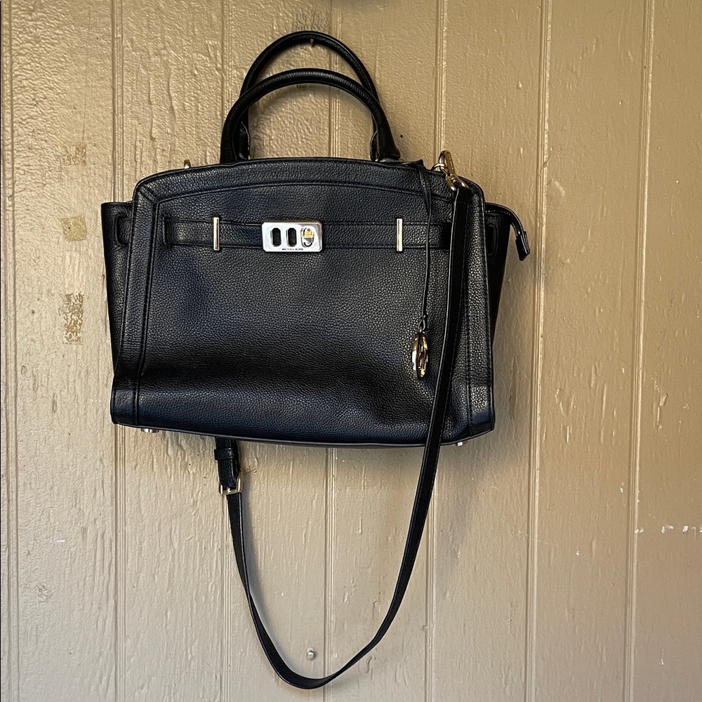 Michael Kors Karson Leather Handbag in black - Picture 1 of 14
